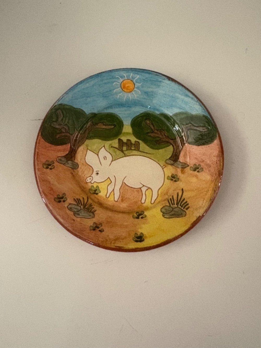 Manuel Rocha Algarve Portugal Hand Painted Folk Art Pottery Plate